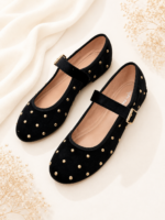 Bailarina Terciopelo Tachas Negro - Imagen 3