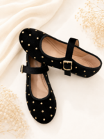 Bailarina Terciopelo Tachas Negro - Imagen 2